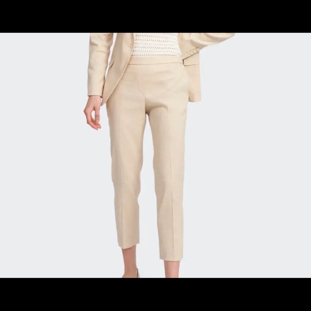 Theory Treeca pants in oat melange, linen blend